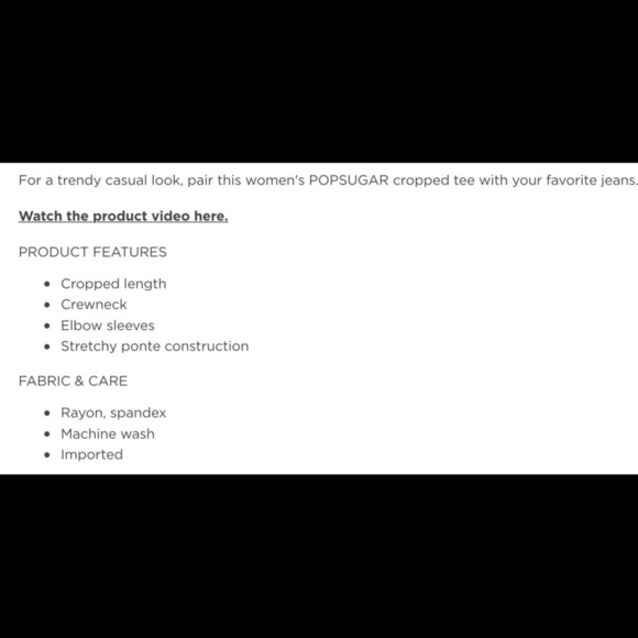 POPSUGAR NWT cropped length XL ribbed top - Picture 6 of 8